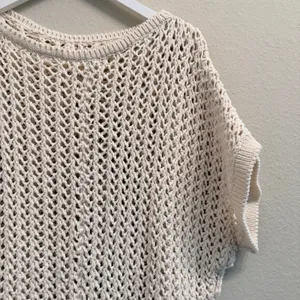 Free People Sophia Sweater Cream Crochet Open Chunky Knit Cotton Size Small thumbnail 5