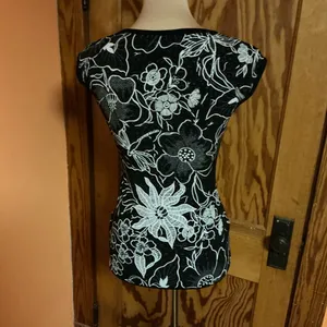 Vtg Y2K black floral sexy top thumbnail 12