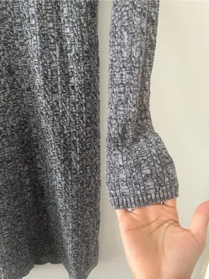 Abercrombie Gray Knit Ribbed Sweater Dress Medium Mock Neck Minimalist Capsule thumbnail 4