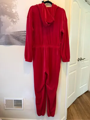 Juicy Couture Red Velour Zip Tracksuit Size Medium thumbnail 2
