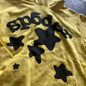 Yellow Spyder Hoodie Large Like New Black Stars Cotton Small Mark Priority Ship thumbnail 3
