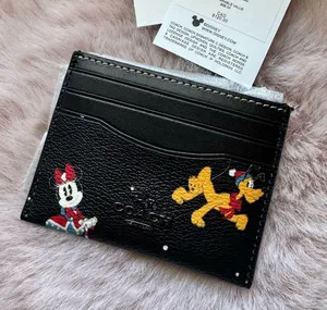 Bn Coach Cn032 Disney Mini Slim Id Card Case Black Multi Rare thumbnail 1