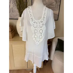 EBERJEY Balsa Beach Malena tunic cover-up Whote‎ Size S/M thumbnail 2