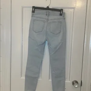 LOFT Light‎ Blue Ripped High Waist Skinny Ankle Jeans size 25 EUC thumbnail 5