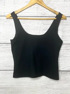 Yogalicious Black Lux Sevilla Bra Tank Scoop Neck Crop Top Size Medium thumbnail 8