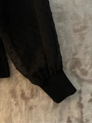 Adrianna Papell Black Peter Pan Collar Lace-Yoke Blouse Women’s Size S thumbnail 5