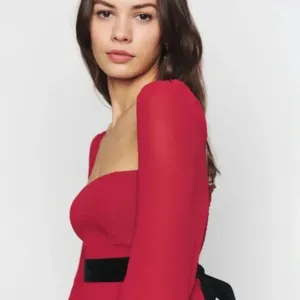 Reformation Silves Mini Dress In Poinsetta Square Neckline Mini Dress w/ Tags thumbnail 3