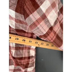 American Eagle Outfitters Womens Mauve Plaid Hooded Flannel Shirt Medium Fall thumbnail 7