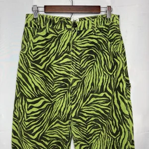 BDG Wide Leg Urban Outfitters Corduroy Pants 29 x 32 Juno Green Zebra Carpenter thumbnail 2