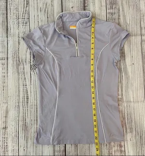 Lucy Lilac Quarter Zip Short Sleeve Athletic Top. thumbnail 7