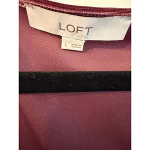 LOFT‎ Burgundy Velvet Wrap Front V-Neck Long Sleeve Mini Dress Plum Size L thumbnail 2