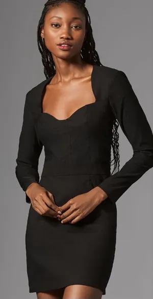 Anthropologie Long Sleeve Sweetheart Slim Dress New Tags thumbnail 1
