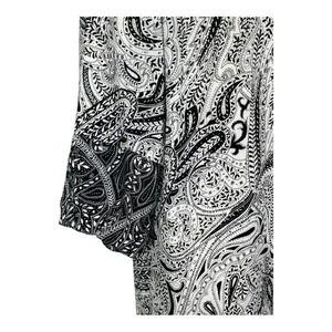 LOFT Womens Black White Paisley 3/4 Sleeve‎ Shift Dress Size Medium Classic thumbnail 4