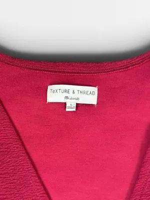 Madewell Raspberry Wrap V-Neck Long Sleeve thumbnail 2