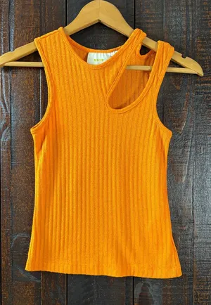 Anthropologie Maeve Ribbed Cut Out Tank Top thumbnail 1