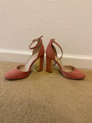 Lulus Mauve Suede Heels with Gold Accents thumbnail 2