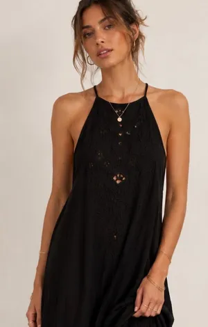 FREE PEOPLE Halter Lace-Detail Midi Dress thumbnail 1