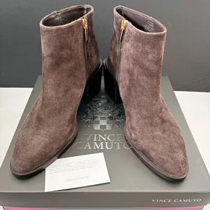 Vince Camuto Kelmi Women's Chocolate Brown Suede Ankle Boots 7.5 thumbnail 1