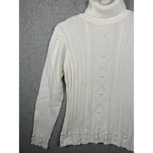 NWT RXB XL Sweater‎ Turtleneck Womens Top Cream Long Sleeve Ribbed Holiday thumbnail 5
