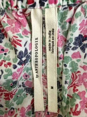 Anthropologie Women’s Floral Cotton Pull On Shorts Pink Green Liberty Style Sz M thumbnail 8