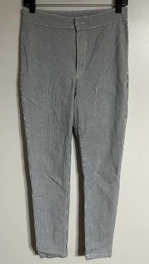FREE PEOPLE Mid Rise‎ Jeans Womens 29 Blue White Stripe Stretch Jeggings Pants thumbnail 1