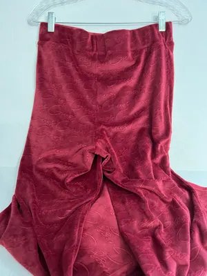 Guess Ladies Velour Red Embossed Pants thumbnail 3