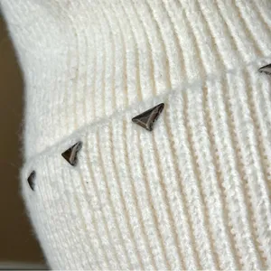 FRYE & CO | Cream Studded Knit Skull Hat thumbnail 4