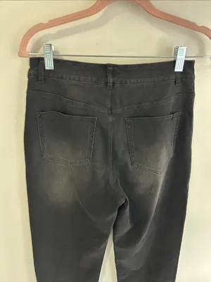 Halara Flex Denim High Waisted Straight Leg Jeans Washed Black thumbnail 7