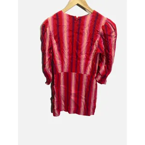 Something Navy Mini Dress Womens M Red Pink Striped Puff Sleeve‎ Crew Neck Party thumbnail 6