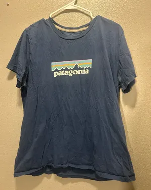 Patagonia Women's Pastel P-6 Logo Organic Cotton Crew T-Shirt Navy XL thumbnail 1