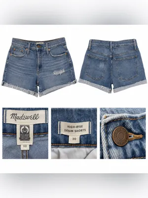 Madewell High-Rise Distressed Denim Shorts Size 30 thumbnail 3