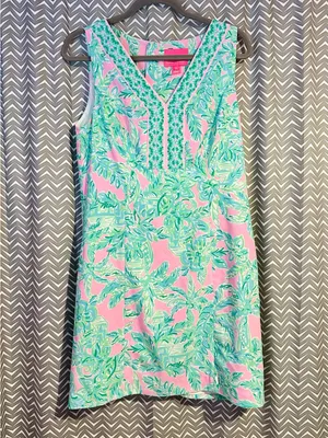 Lilly Pulitzer | Vivian Shift Dress "Mandevilla Baby Pink Sand Paradise", Sz 8 thumbnail 3