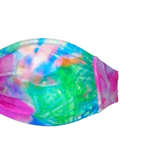2‎ Chillies Bandeau Bikini Top Size 4 Multicolor Tie Dye Strapless Festival thumbnail 3