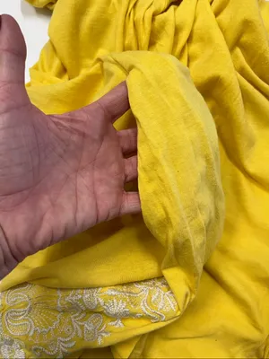 Johnny Was/JWLA Yellow Embroidered Dress size L thumbnail 6