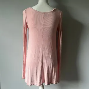 Free People Vintage Baby Pink Longsleeve High Low Blouse Boho Size S thumbnail 3