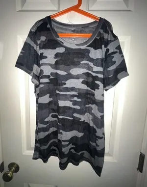 Lucky Brand Gray Camouflage Slub-Knit Short Sleeve T-Shirt thumbnail 1