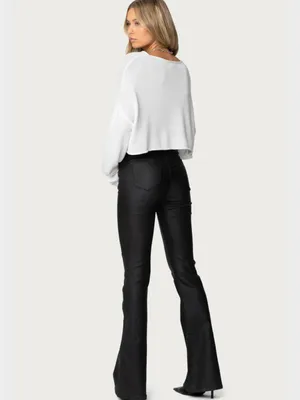 Edikted Black Flare Vegan Leather thumbnail 3