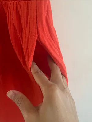 Universal Threads 100% Cotton Gauze Short Sleeve Mini Dress XS Orange Euro Summer Resort Vacation thumbnail 5