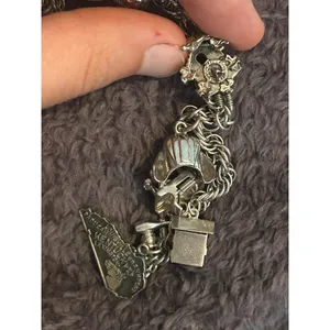 S53 bracelet Kookoo golf Santa and more 925 sterling silver heavy 7.25 inch long thumbnail 8