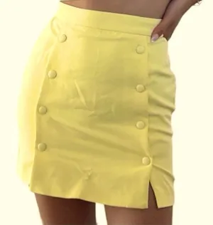 NWT Meshki Yellow Charlize Tailored Mini Skirt‎ thumbnail 1