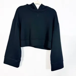 Free People Movement Playing Games Hoodie Cropped Black Loungewear Workout thumbnail 2