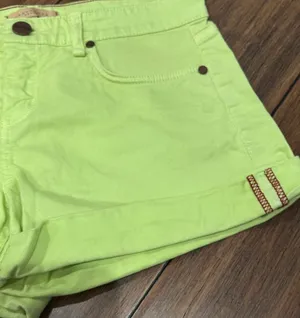 Sanctuary Vintage Neon Lime Green Denim Shorts thumbnail 8