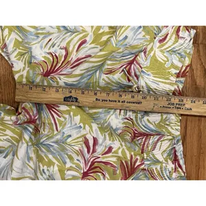 Land N Sea Pants Women S Linen Blend Floral‎ Tropical Wide Leg Hawaiian Ankle thumbnail 5