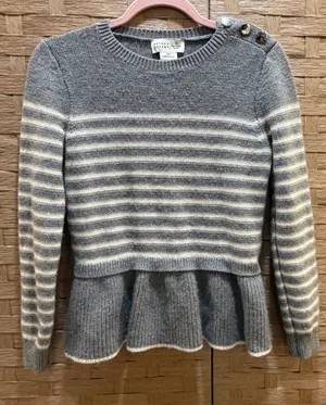 Kate Spade Broome Street stripe Peplum Sweater size Small EUC thumbnail 1