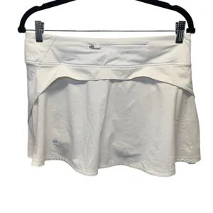 Lululemon Pace Rival Skirt Tall White Tennis Running Skort Sz 8 Pleated Back Zip thumbnail 4