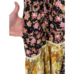 Anthropologie Sleeveless Ruffled Patchwork Floral Tiered Midi Dress Size Large thumbnail 11