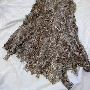 Snake Skin Animal Print Leopard Print Asymmetrical Midi Mini Dress thumbnail 3