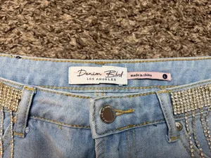 Denim Blvd Shorts Distressed rhinestones  thumbnail 2