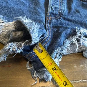 Free People Logan High Rise Cut Off Jean Shorts Distressed Button Fly Booty 26 thumbnail 12