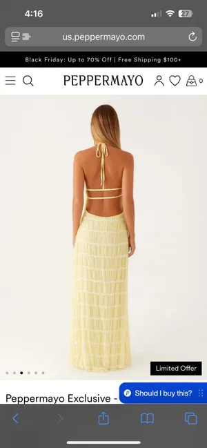 Aullie Maxi Dress - Yellow thumbnail 3